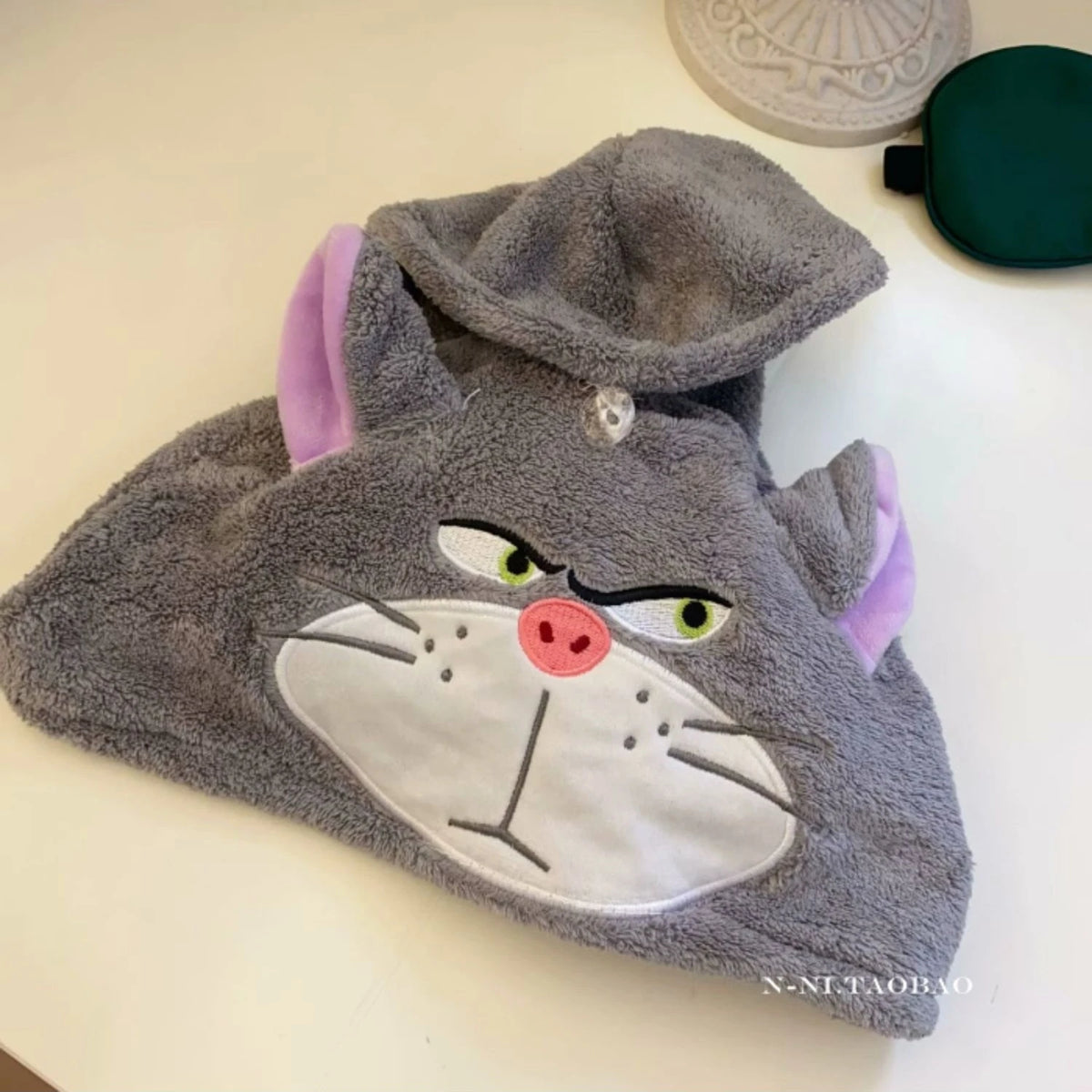 Cute Lucifer Cat Marie Cat Dry Hair Cap Women Plush Towels Shower Cap Towel Bath Hats Quick Drying Soft Lady Turban Head Girl