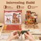 ROKR Dream Gift Factory Wooden 3D Puzzle DIY Mini Dollhouse Model Building Kit with Music & LED Lights 449 Pieces Assembly Toys for Adults Teens