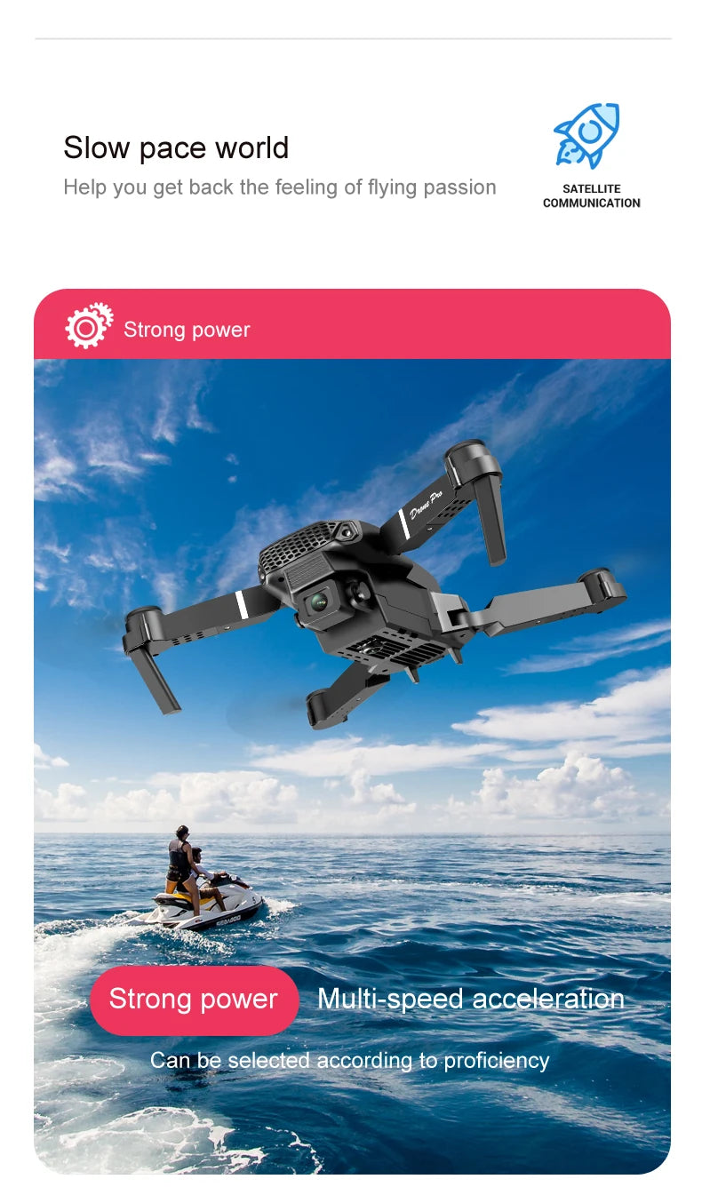 Brushless Motor Foldable Drone Optical Flow Drone 360° Rolling Trajectory Flight Headless Mode Speed Adjustment APP Control Drone