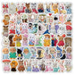 100/200pcs Kawaii Calico Critters Stickers Cute Laptop Scrapbook Graffiti Decals Skateboard Handheld  Aesthetic Sticker Toys