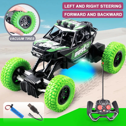 Remote control car with colorful flashing lights, rubber wheels，off-road toy car suitable for children's gifts，random box