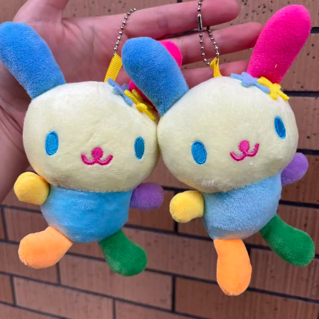 Japanese Cute Usahana 10cm Colorful Plush Toy Pendant Cartoon Doll Keychain Backpack Decoration Doll Toy Gift