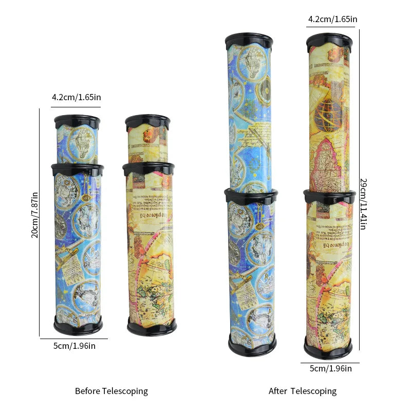 Kaleidoscope of Children's Ever-Changing Three Mausoleum Mirror Interior, Retractable Rotation, Kindergarten Classic Toys