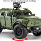 1:18 Dongfeng M-Terrain Alloy Car Toys Miniature Model Diecast Military Vehicle Sound Light Pull Back Doors Opened Kid Xmas Gift