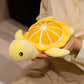 25/35CM Cartoon Simulation Anime Little Lemon Turtle Stuffed Animal Plush Doll Cute Turtle Soothing Kids Sleeping Toys Handmade