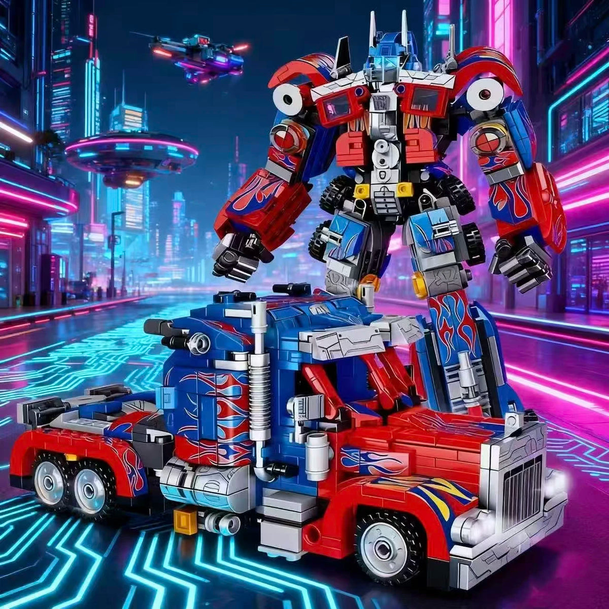 624 pieces of red robot building blocks, suitable for desktop decorations, Christmas, Halloween, and birthday gifts.