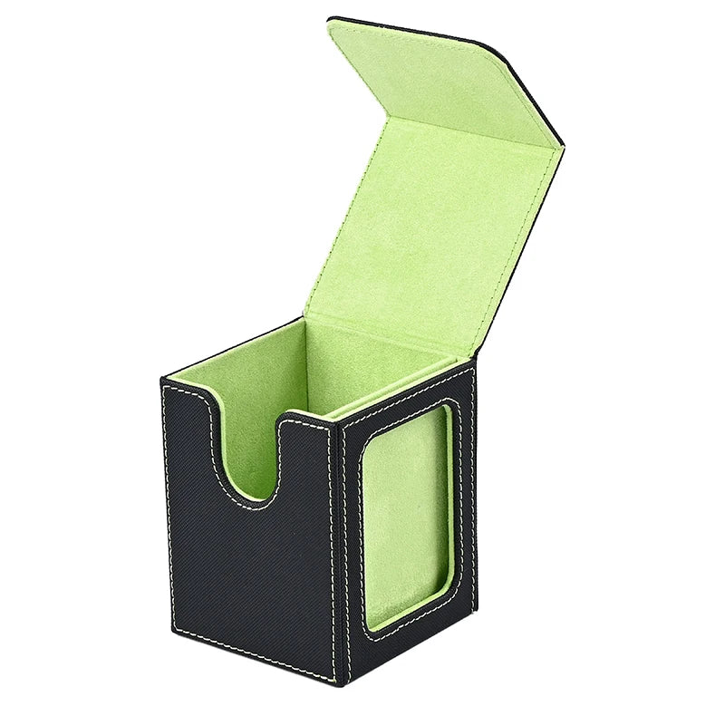 Card Deck Box with Display Window, Hold 120 + Single Sleeved Cards, Magnetic Closure, Suitable for CCG Cards, Magic Game Cards
