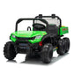 24V 4WD All-Terrain Kids Ride On Dump Truck Parental Remote Control 3 Speeds 2-Seater Off-Road Toy Car For Boys Girls