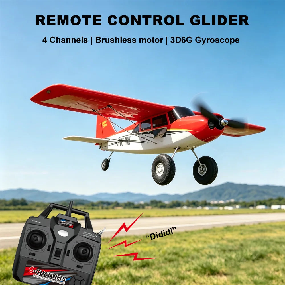 4CH Brushless RC Glider M7 Moore Off-road Aircraft Plane EPP Foam Remote Control Airplane with LED Light Model Toys