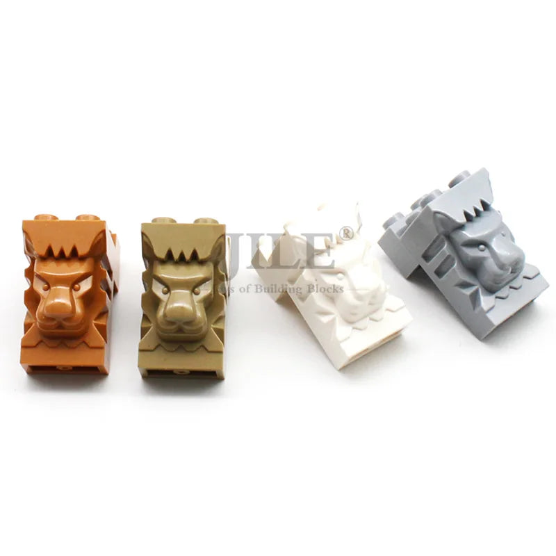 10pcs MOC 30274 Building Blocks 2x3x3 Lion Head City Wall Street View Decoration Compatible with Children Brands Toys