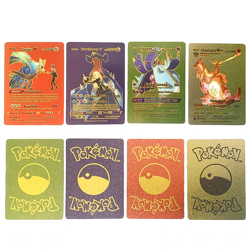 81-15Pcs Pokemon Cards Gold Silver Vmax GX Card Collection Battle Trainer Card Spanish English French Child Toys Christmas Gifts
