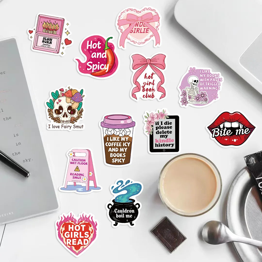 150pcs Bookish Smut Vinyl Stickers Reusable Graffiti Decals for Laptops Water Bottles Skateboards Perfect for Art Craft Lovers