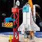 HUIQIBAO Mini Aviation Manned Rocket Model Building Blocks Space Aerospace Station Bricks City Construction Toys for Children