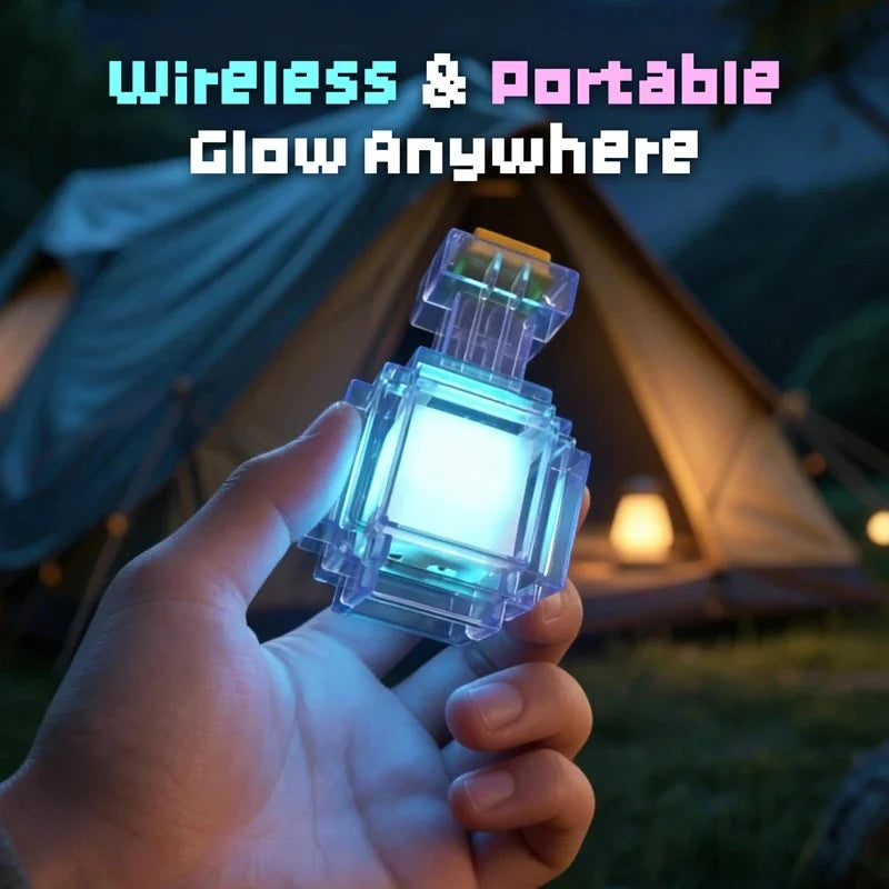 7 Color Changing Liquid Medicine Bottle Night Light, Rechargeable Pixel Style Game Peripheral Lamp, Bedroom Decoration Toy Kids