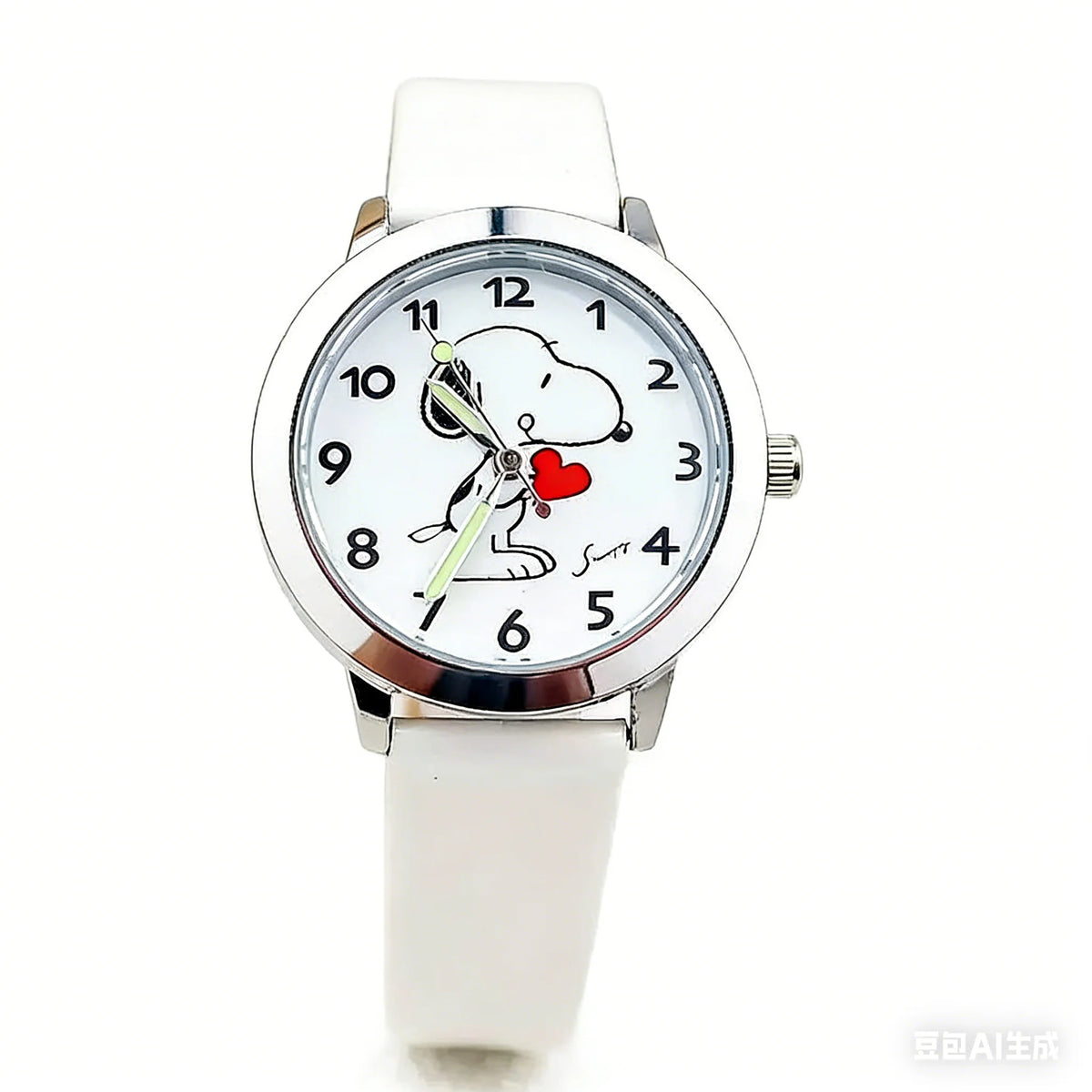 Snoopy Children's Fashion Cute Watch Boys and Girls Cartoon Watch Quartz Movement PU Leather Strap Student Children's Gift