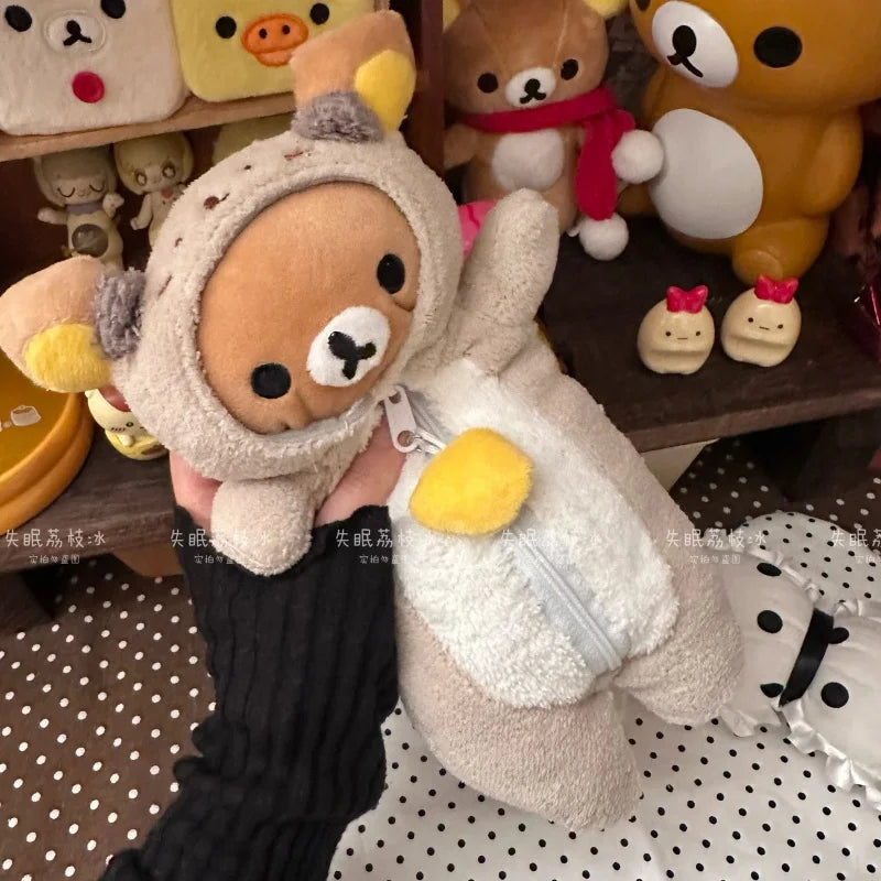 Kawaii Rilakkuma Otter Plush Pencil Case Cute Cartoon Stationery Storage Bag Large Capacity Pouch For Kawaii Cosmetic Bag Gift