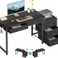 53 Inch White Computer Desk 5 Drawers Kids Study Desk Vanity Table for Girls Dressing Room Bedroom Home Office ODK
