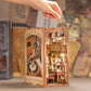 CUTEBEE DIY Book Nook Miniature Dollhouse Booknook with Touch Light Dust Cover Bookshelf Insert for Decor Gifts Secret Rhythm