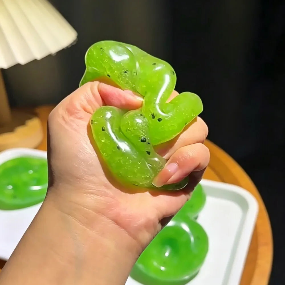 Kiwi & Watermelon Slush Stress Relief Toy Simulation Fruit Squishy Ball Anti-Anxiety Vent Toy For Adults Desk Decompression Toy