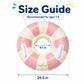Baby Swim Ring Inflatable Summer Pool Float Seat with Canopy Sunshade Handles Cartoon Swimming Ring for Boys Girls Toddler 40lbs