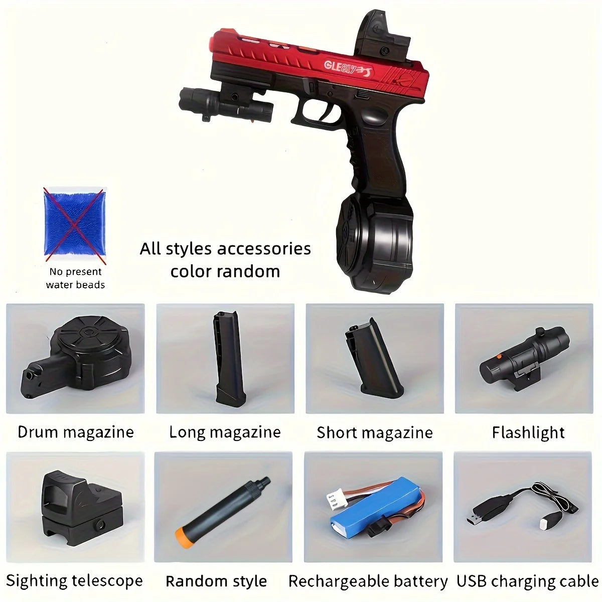 Blaster Gun,Electric Ball Blaster Pistol, High Orbeez Gun Performance Cool Toy Gun, Rechargeable Splatter Ball Toys for Outdoor