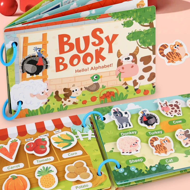Montessori Baby Busy book My First Quiet Book Paste Early Learning Education Ty Children Toy Matching Game for Babies 2 3 Years