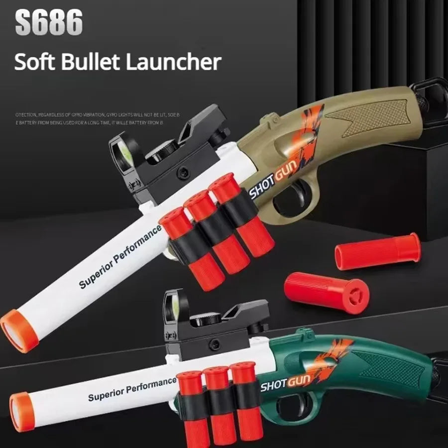 Mini S686 Rifle Shell Ejection Toy Gun Soft Bullet Manually Loaded Outdoor Sports CS Shooting Game for Children Boys Gift