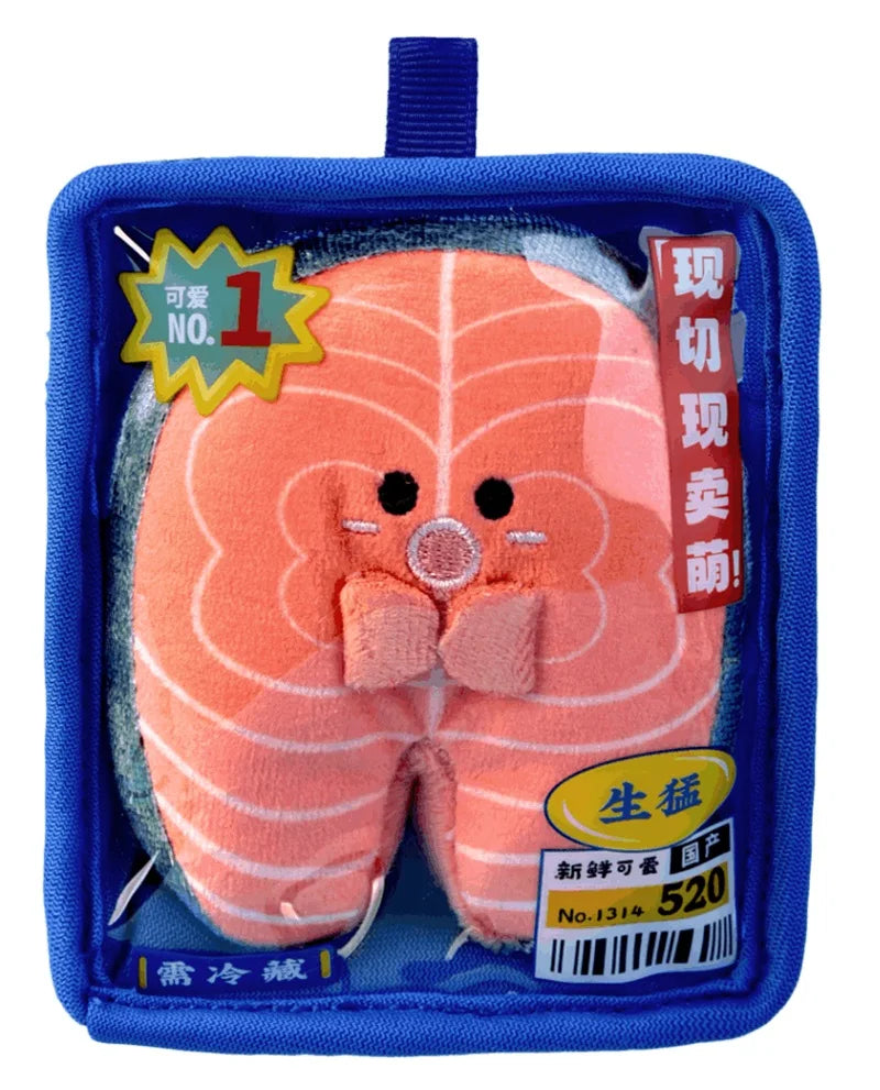 10cm New Creative Seafood Platter Plush Toys Funny Mini Salmon Sardine Octopus Stuffed Plushies Cute Bag Charms Restaurant Decor