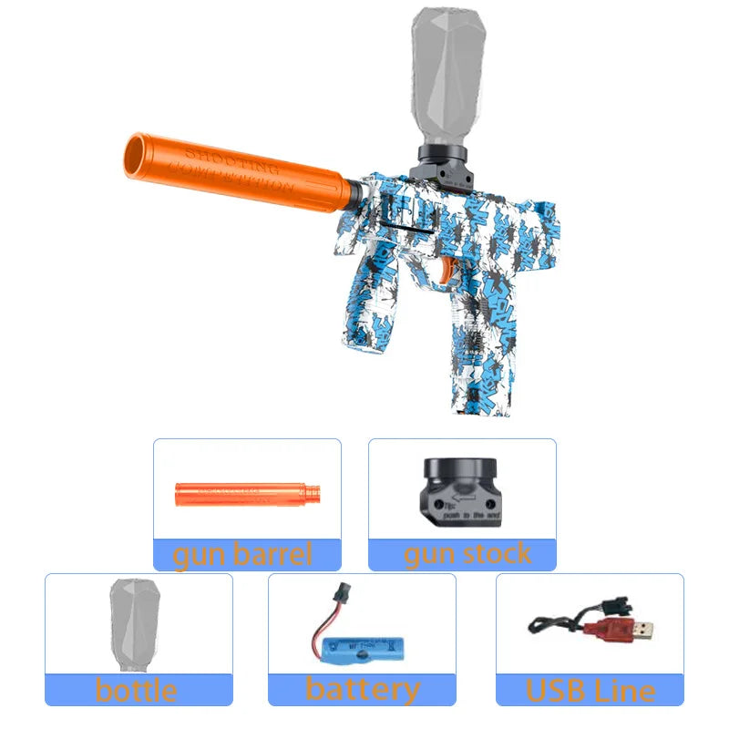UZI Gun Toy Electric Blaster Pistol Shooting Sport AUG P90 Outdoor High Speed Rechargeable Interative Game For Boy Adult Gift