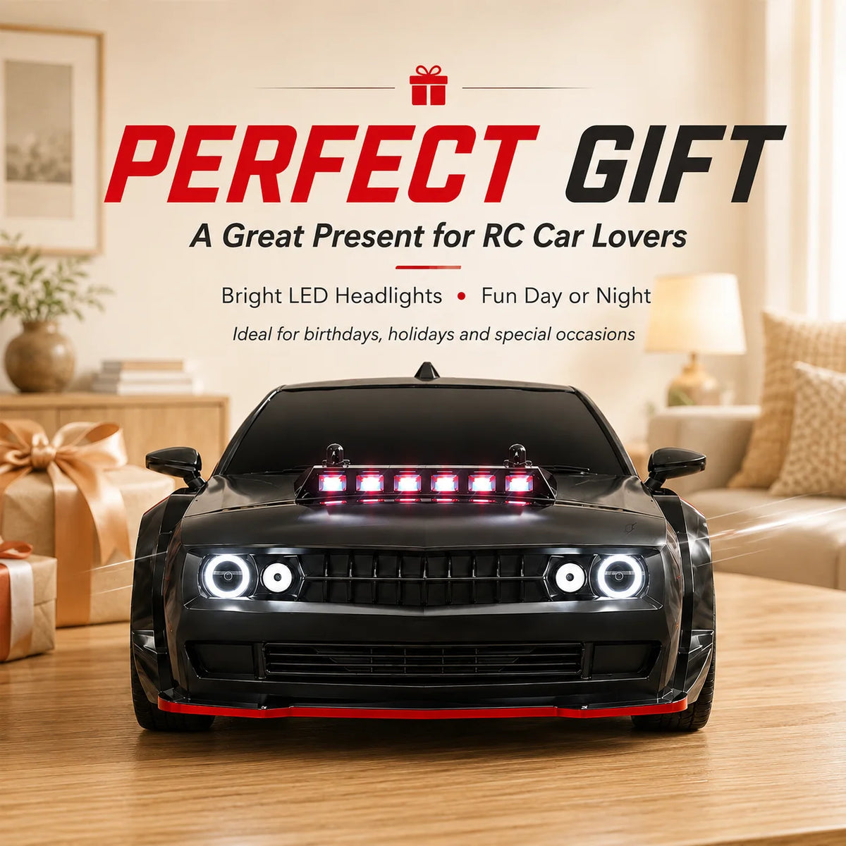 ZNLYRION Remote Control RC Drift CarToy SG216MAX 4WD 1:16 Scale 2.4G Brushless Racing Car With LED Lights for Adults