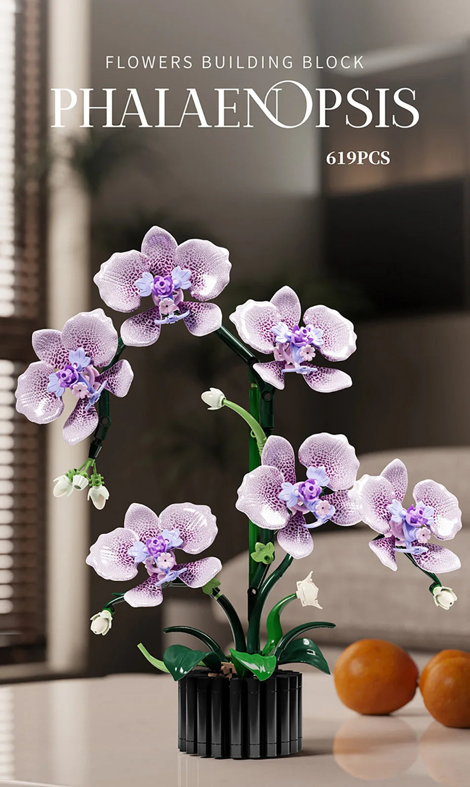 Creative Orchid Cymbidium Eternal Flowers Potted Plant Building Blocks Simulation Phalaenopsis DIY Bricks Toys Valentine's Gift