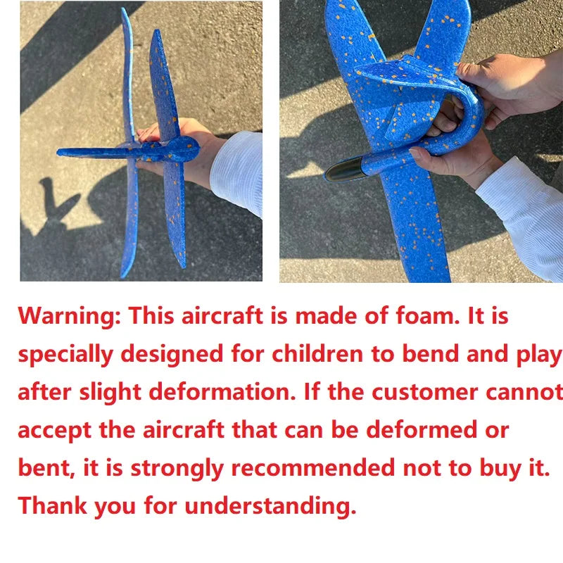50CM Big Foam Plane Glider Hand Throw Airplane Light Inertial EPP Bubble Planes Outdoor Launch Toys for Gift