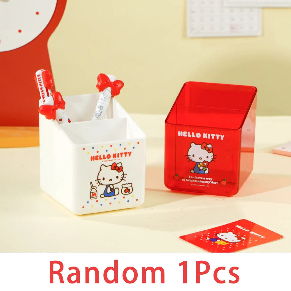 Genuine Sanrio Kawaii Pen Holder Hello Kitty Desktop Pencil Organizer School Office Stationery Supplies Birthday Gifts
