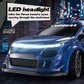 1:24 Scale 4WD Drift RC Car 2.4G Remote Pearl Finish Large Tail Fin Replaceable Racing Drift Wheel Front Rear LED Light Toy Car
