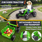 24V Ride On Tractor for Kids, Electric Ride on Toys w/400W Motors, Tiltable & Detachable Trailer, Adjustable Seat, Bluetooth, Mu