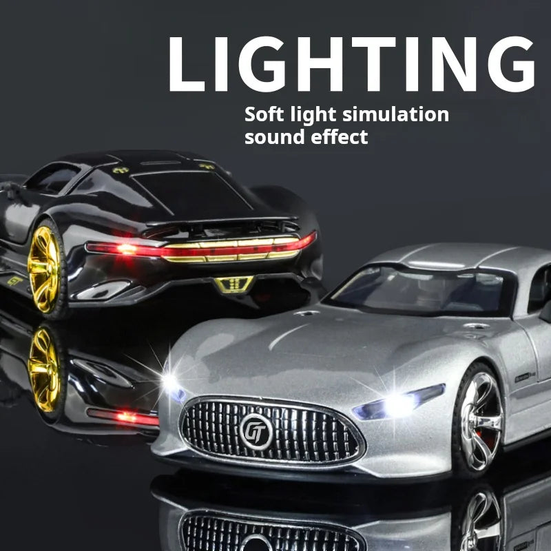 1:32 Visinn GT Alloy Supercar Diecast Metal Model Fast Furious Vehicle Sound Light Collection Kid Toy Gifts Interior Decoration