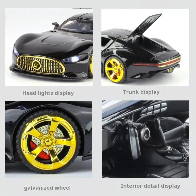 1:32 Visinn GT Alloy Supercar Diecast Metal Model Fast Furious Vehicle Sound Light Collection Kid Toy Gifts Interior Decoration