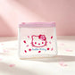 Hello Kitty Cartoon Peripheral Women's Makeup Storage Bag, Cute Hello Kitty Storage Bag with White Mesh and Pink Embroidery