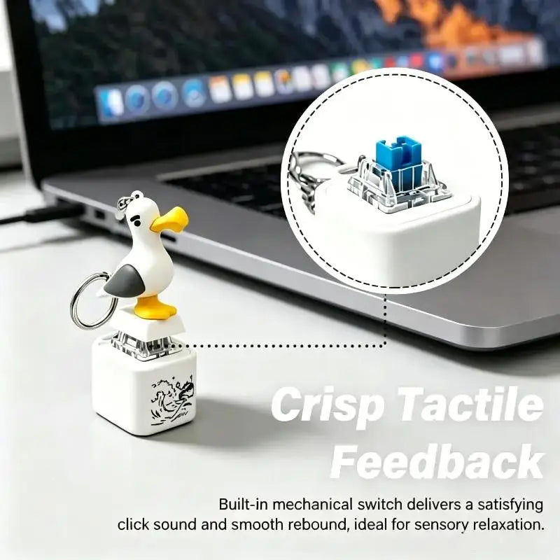 Mine Seagull Keycap Keychain Luminous Sounding Stress Relief Creative Fidget Toy Pocket Portable Electronic Pendant For Adult