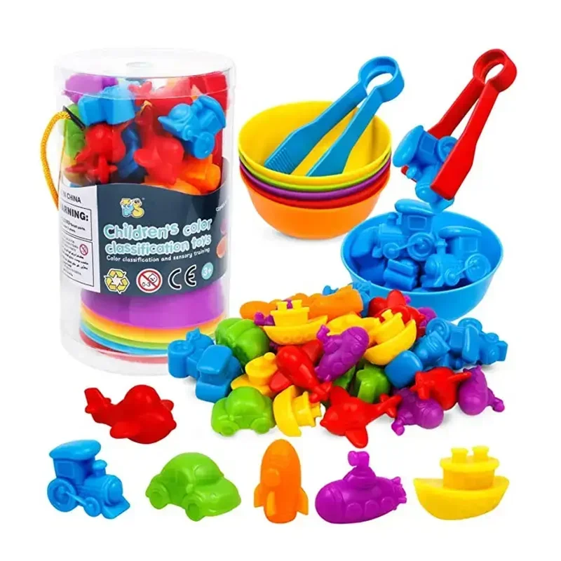 Rainbow Counting Animal Traffic Car Early Education Toy Animal Cognition Math Teaching Assisted Kindergarten Games