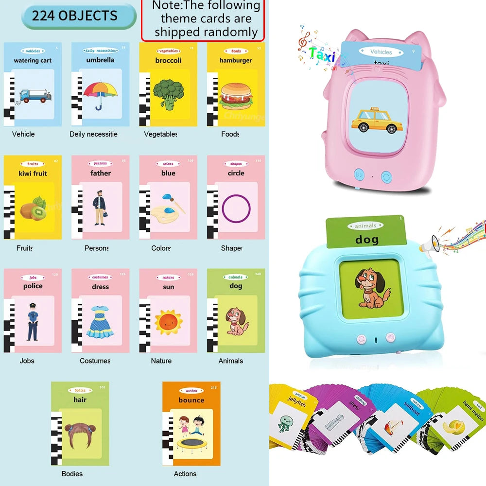 Talking Flashcards Learning Machine for Toddlers English / Spanish / Italian / Arabic Audio Early Educational Toy Gift
