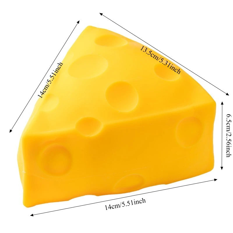 Jumbo Triangular Cheese Stress Ball Squishy Toy Stretchable Cheese Squeeze Ball Fidget Toy ASMR Sensory Anti-Stress X-mas Gift