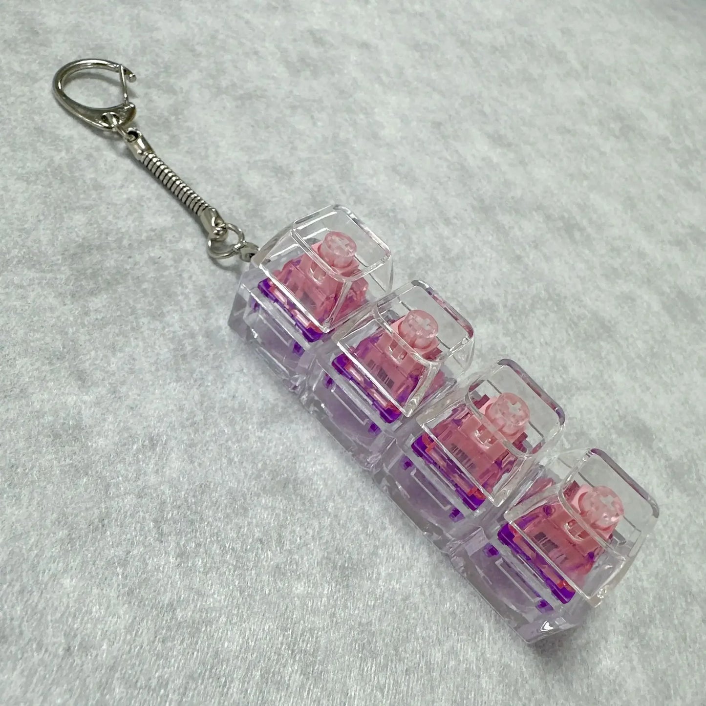 LED Keyboard Keychain Fidget Toys Crystal Clicker Sensory Toy for Stress Relief Keyboard Keychain Fidget Gadget for Adults Kids