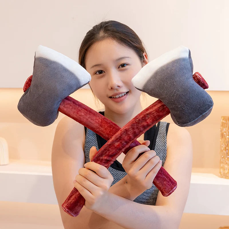 Realistic Axe&Claw Hammer Plush Toys Cotton Stuffed Lifelike Tools Toys Funny Children Game Props Creative Home Decor