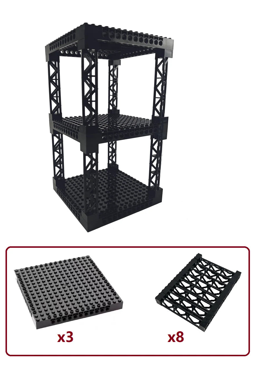 Multi Functional Building Blocks Stackable Multi-Layer Desktop Storage Rack Simulated Military Bunkers 16x16 Plate Support Girde