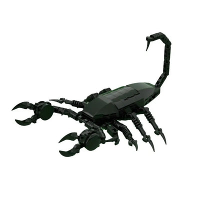 Building blocks, black scorpions, spiders, insect, animal, terrifying creatures, deformed figurines and toys