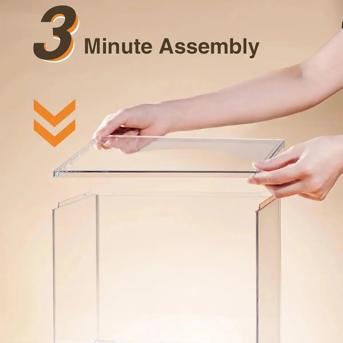 Rolife Clear Acrylic Display Box for Hobby Collectible Dust Cover Display Case for Miniature House Stackable Storage Plastic Box