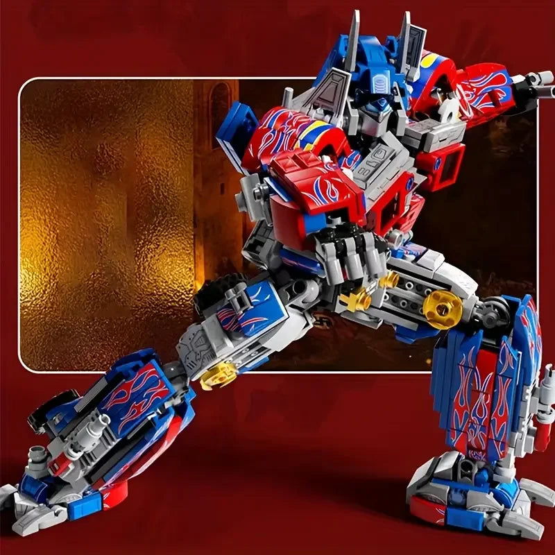 624 pieces of red robot building blocks, suitable for desktop decorations, Christmas, Halloween, and birthday gifts.