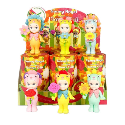 Mini Angel Blind Box Toys, Flower Series, Cute Anime Figurines, Desktop Ornaments, Doll Models, Collectible Surprise Gifts
