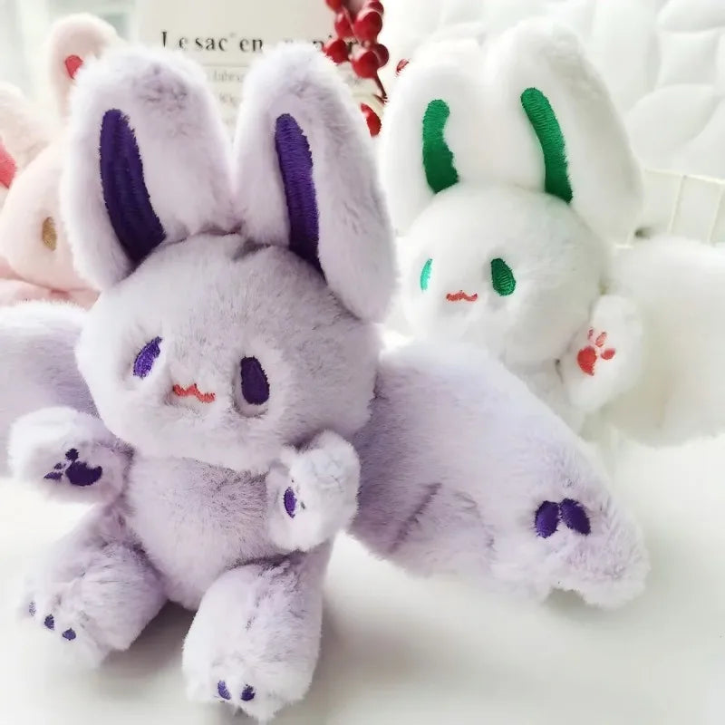 15cm Kawaii Bat Rabbit Plush Toys Cute Bat Rabbit Plush Pendant Keychain Backpack Decor Plushies Stuffed Animals Doll Kids Gift